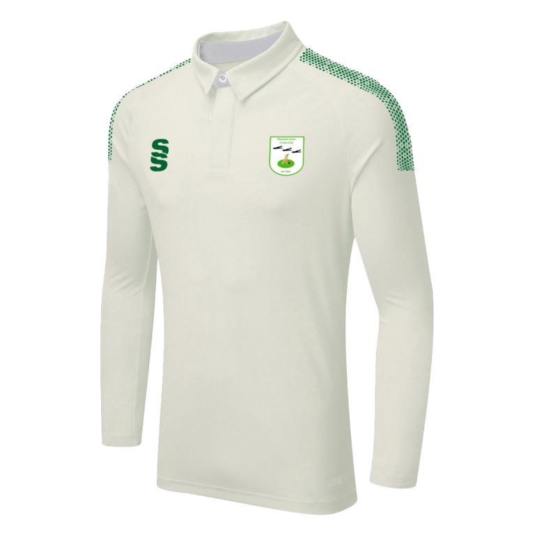 MAYLANDS GREEN CC DUAL LONG SLEEVE CRICKET SHIRT (WOMENS)-Ivory