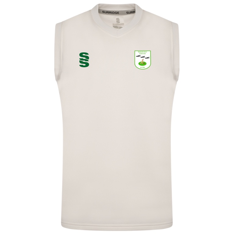 MAYLANDS GREEN CC BLAST SLEEVELESS WOMENS SWEATER-Ivory