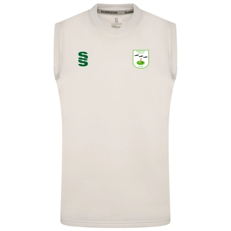 MAYLANDS GREEN CC BLAST SLEEVELESS WOMENS SWEATER-Ivory