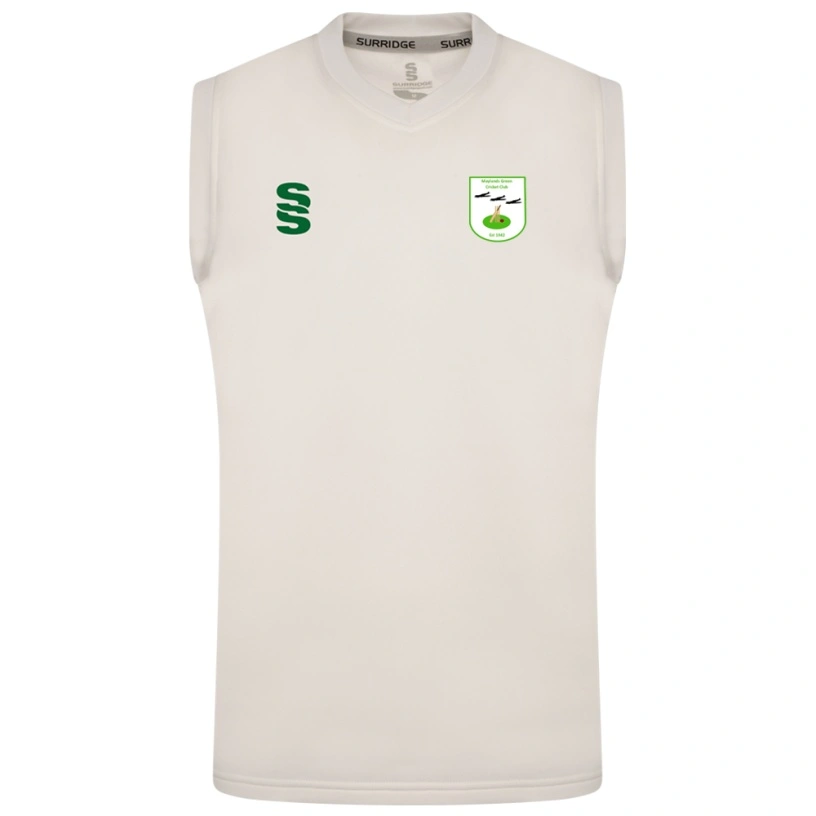 MAYLANDS GREEN CC BLAST SLEEVELESS WOMENS SWEATER-Ivory