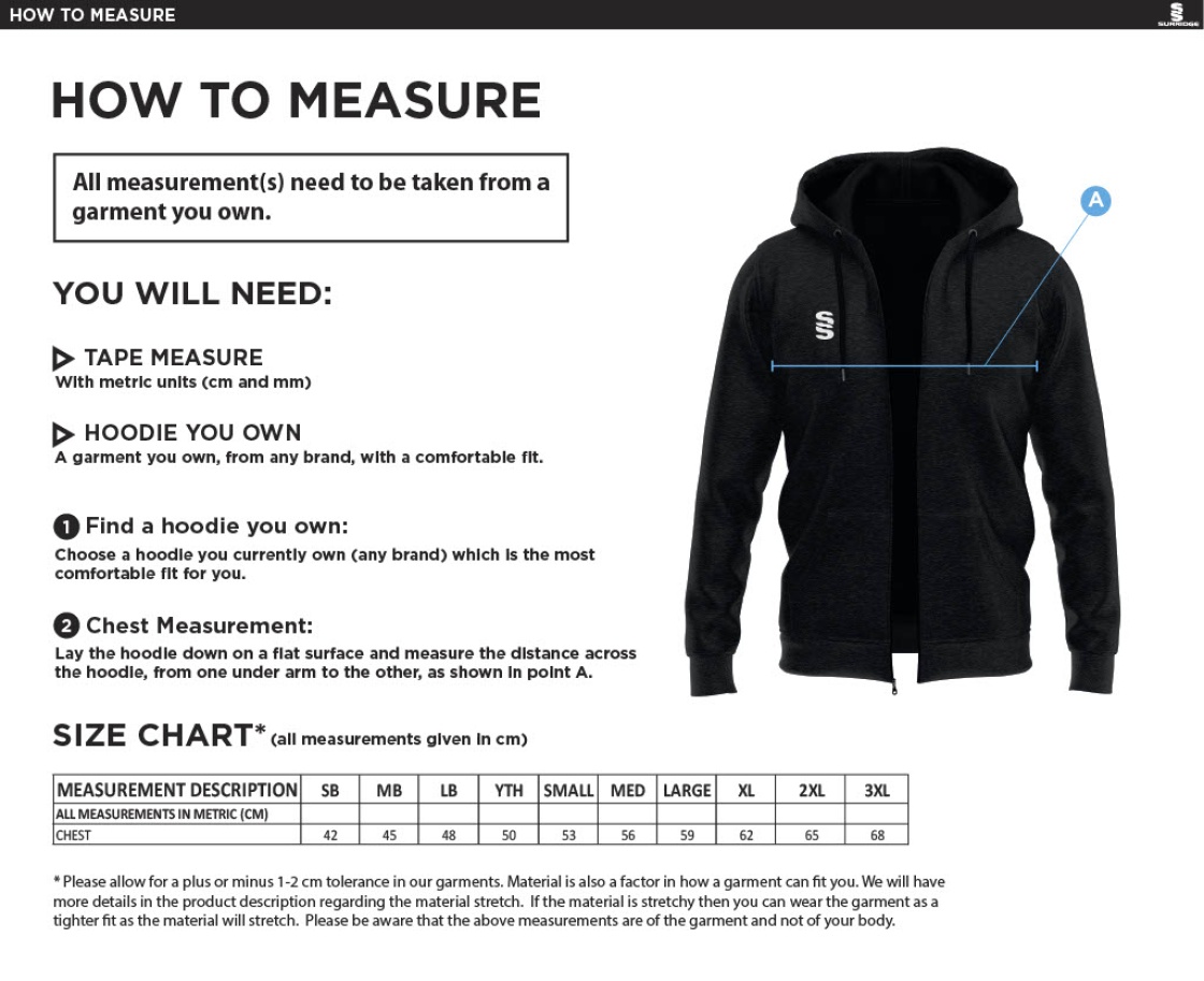 Maylands Green CC - Dual Hoody - Size Guide