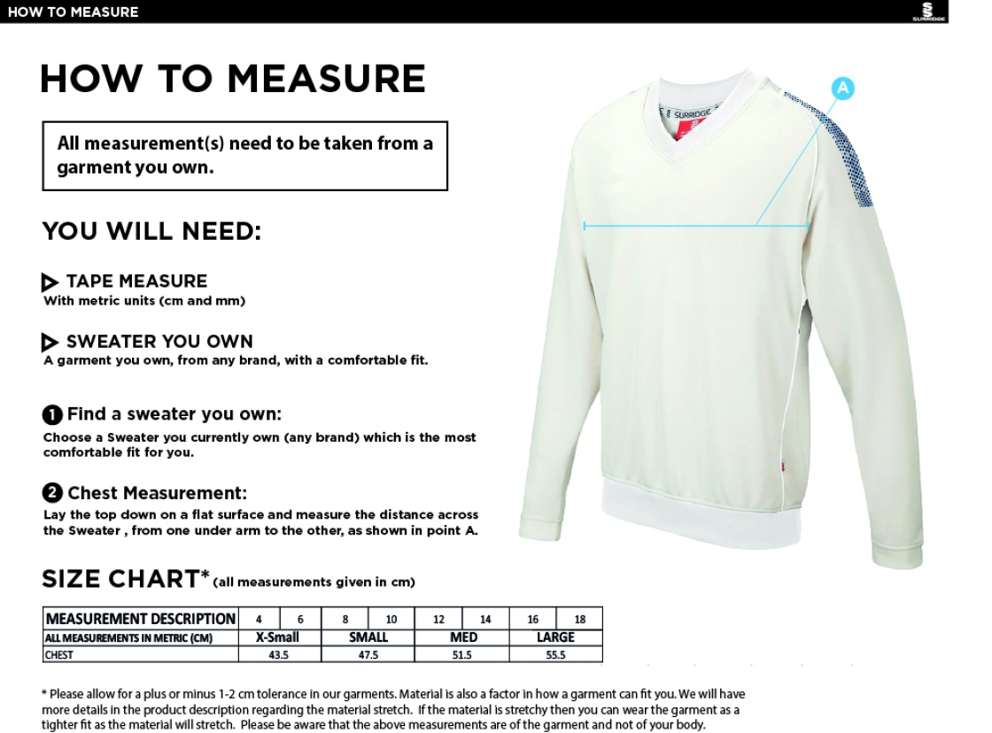 MAYLANDS GREEN CC BLAST LONG SLEEVE WOMEN'S SWEATER - Ivory - Size Guide