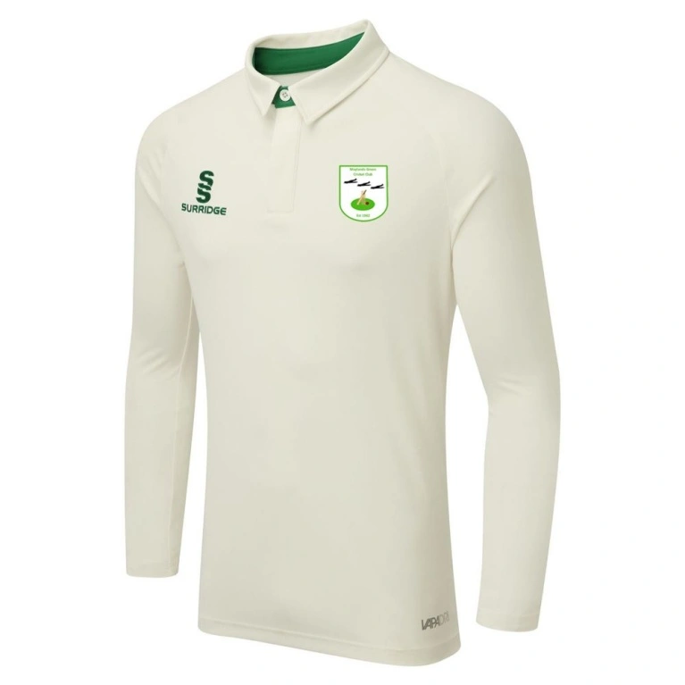 Maylands Green CC - Ergo Long Sleeve Green Trim Shirt